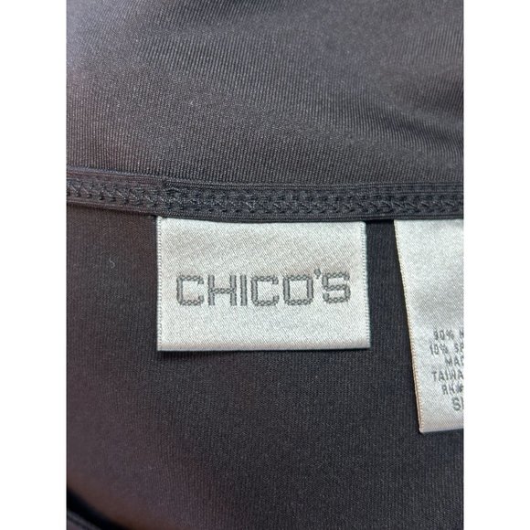 Chico's Women's Long Sleeve Beaded Neck Top in Black - Size 2 (Large) - Picture 4 of 6